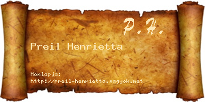 Preil Henrietta névjegykártya